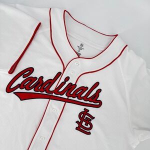 True Fan St Louis Cardinals MLB Baseball Jersey White Red Mens 2XL XXL